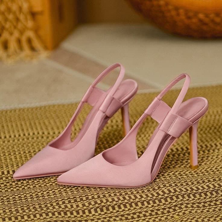Thin high heels closed -toe candy colored fashion heels