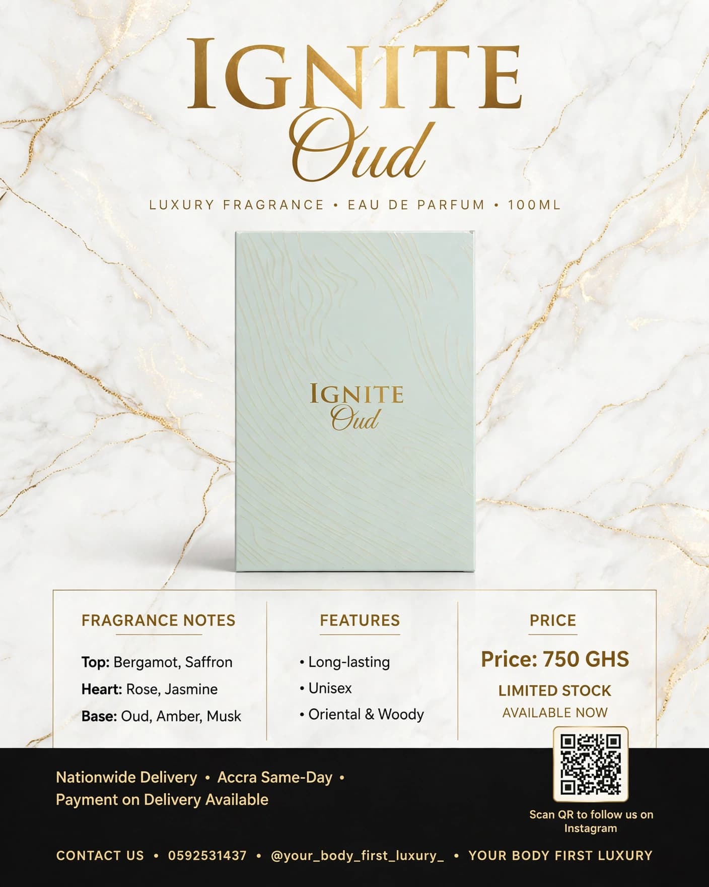 IGNITE Oud by Ahmed Al Maghribi (60ml EDP)